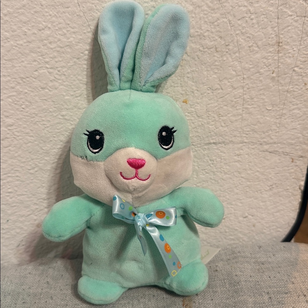 Mint Green Bunny Plush with Bow